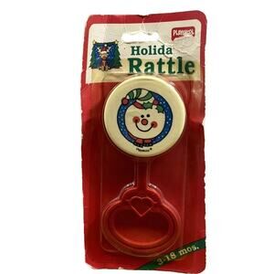 Playskool Holly Holiday Rattle Jolly Christmas Snowman Vtg 80's Baby stocking